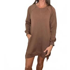NEW COZY marlow tunic sweatshirt dress in mocha